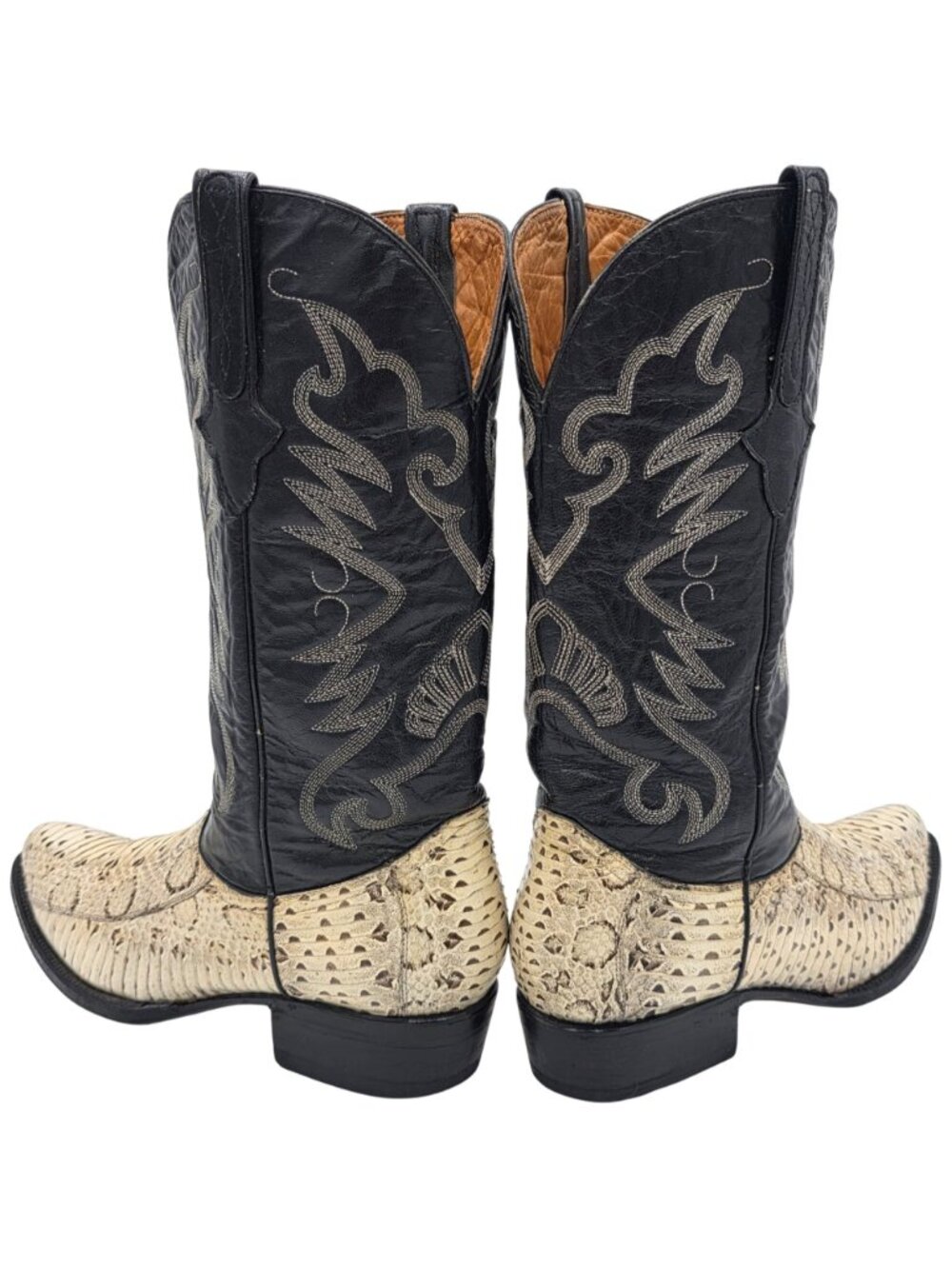 Vintage 10.5 Russel’s Viper Natural Snakeskin Cuadra Exotic Cowboy Western Boots - Picture 6 of 16
